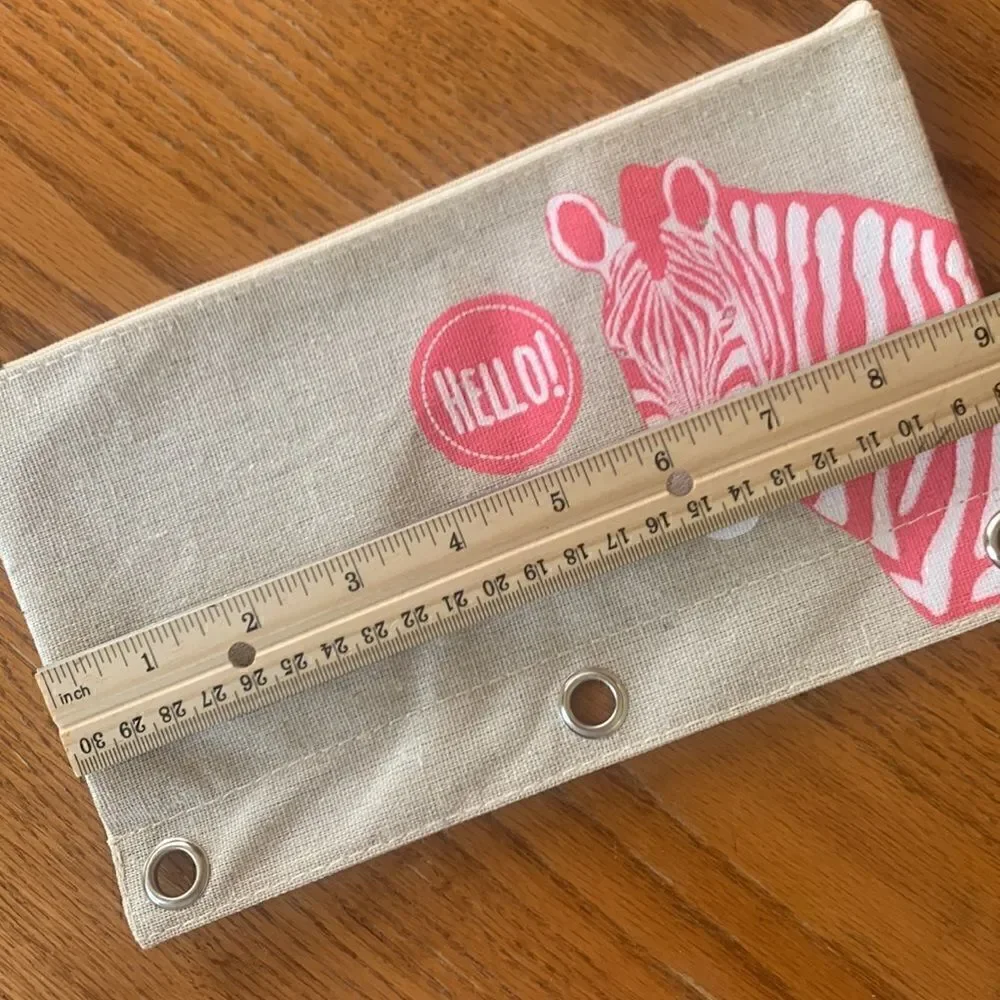 Pencil Pouch Bundle of 3 Zebra Bunny Flamingo